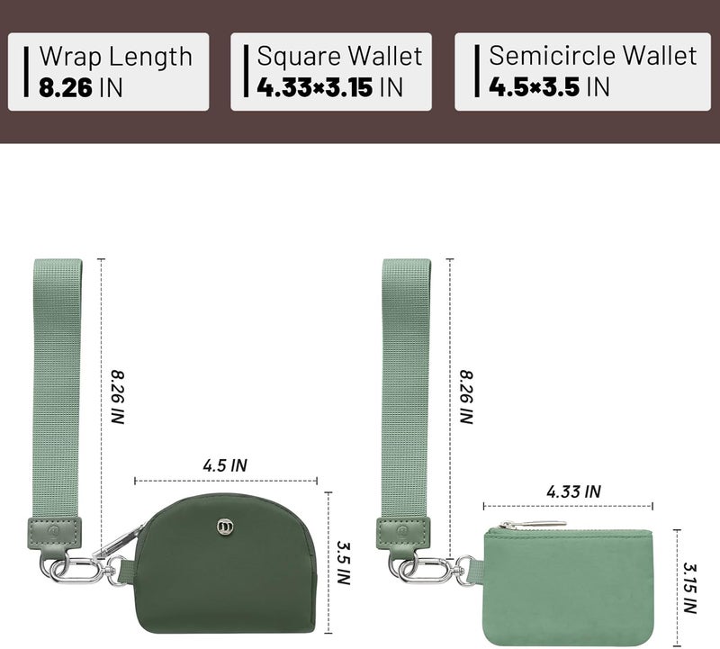 MEXS Keychain Wallet Mini Zip Around Wristlet Wallets for Women Detachable Dual Pouch Wristlet Portable Coin Purse Small Wallets - Image 5